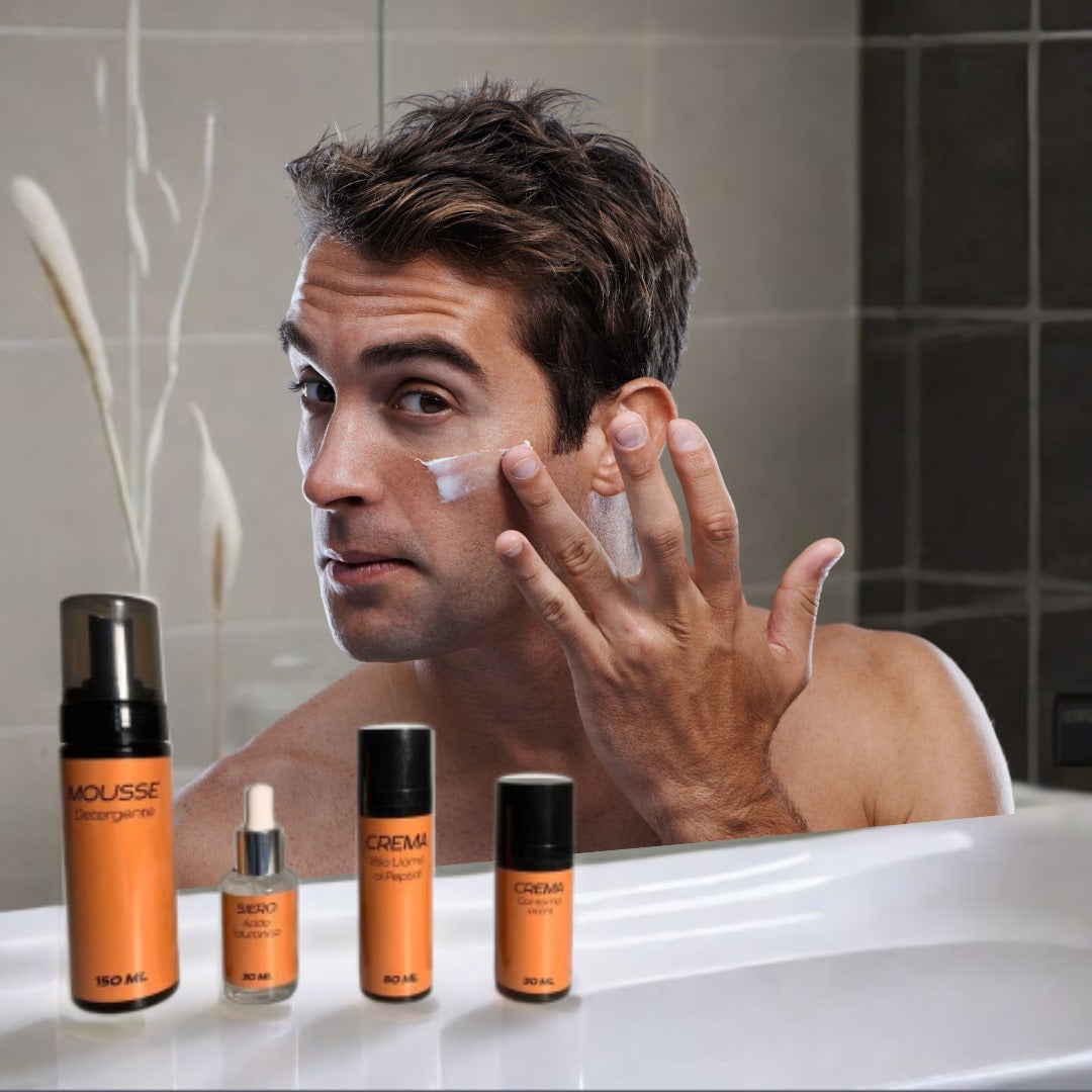 skincare routine uomo quotidiana per pulire e idratare i  viso